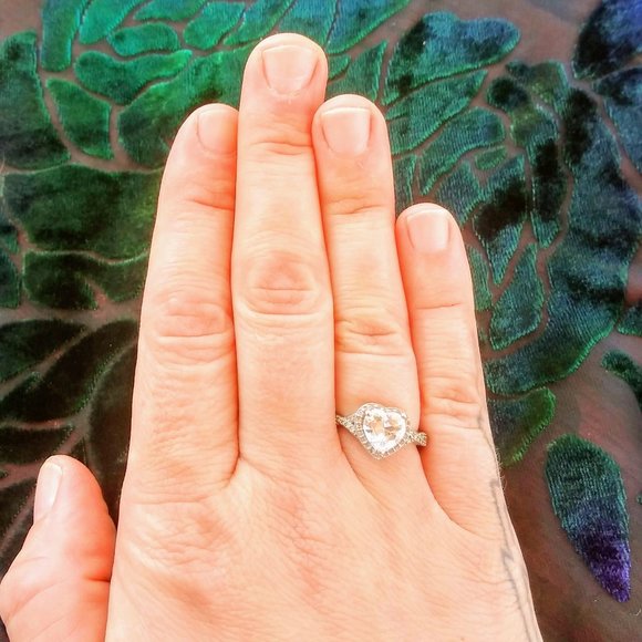 2 FOR 1: Sterling Silver Cubic Zirconia Heart Ring - Picture 9 of 10